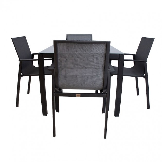 На фото: Стіл і стільці Amalfi (k14531), Столові комплекти з текстилену Garden4You, каталог, ціна