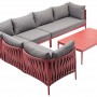 На фото: Кутовий комплект меблів Bremen Red (15408), Кутові дивани з кавовим столиком Garden4You, каталог, ціна