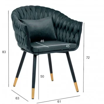 Крісло Flora Antracite Velvet Крісло Flora Antracite Velvet