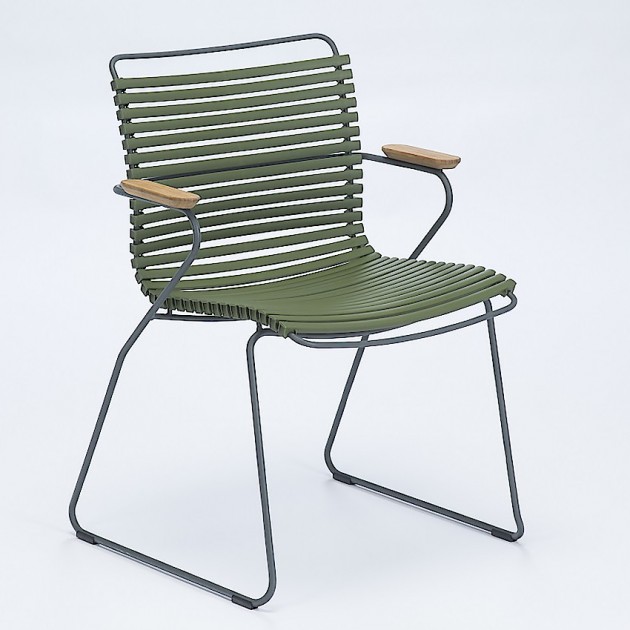 На фото: Стілець Click Olive Green (10801-7118), Металеві стільці Houe, каталог, ціна