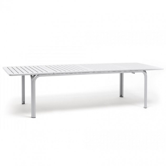 На фото: Великий розкладний стіл Alloro 210 Bianco (42853.00.000), Пластикові столи Nardi, каталог, ціна