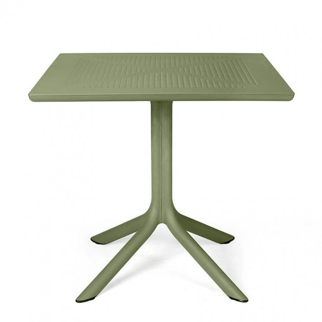 На фото: Квадратний стіл Clip 80 Agave (40082.16.000), Пластикові столи Nardi, каталог, ціна