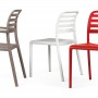 На фото: Стілець Costa Bistrot Rosso (40245.07.000), Пластикові стільці Nardi, каталог, ціна