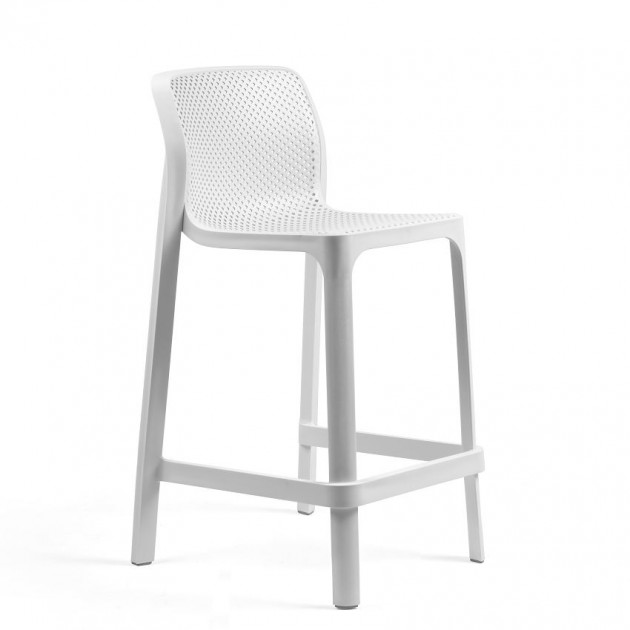 На фото: Напівбарний стілець Net mini Bianco (40356.00.000), Барні стільці Nardi, каталог, ціна