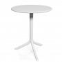 На фото: Круглий стіл Step Bianco (40056.00.000), Пластикові столи Nardi, каталог, ціна
