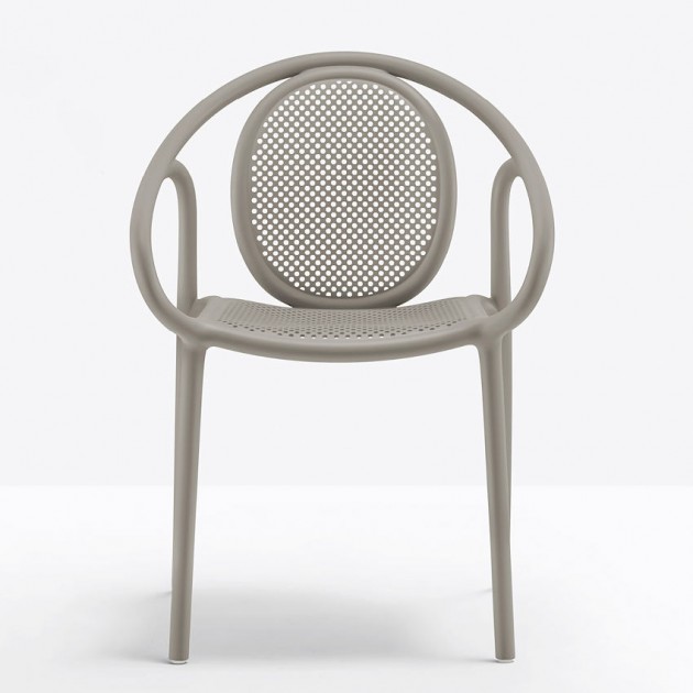На фото: Крісло для тераси Remind 3735 Recycled Grey (3735rg), Пластикові крісла Pedrali, каталог, ціна